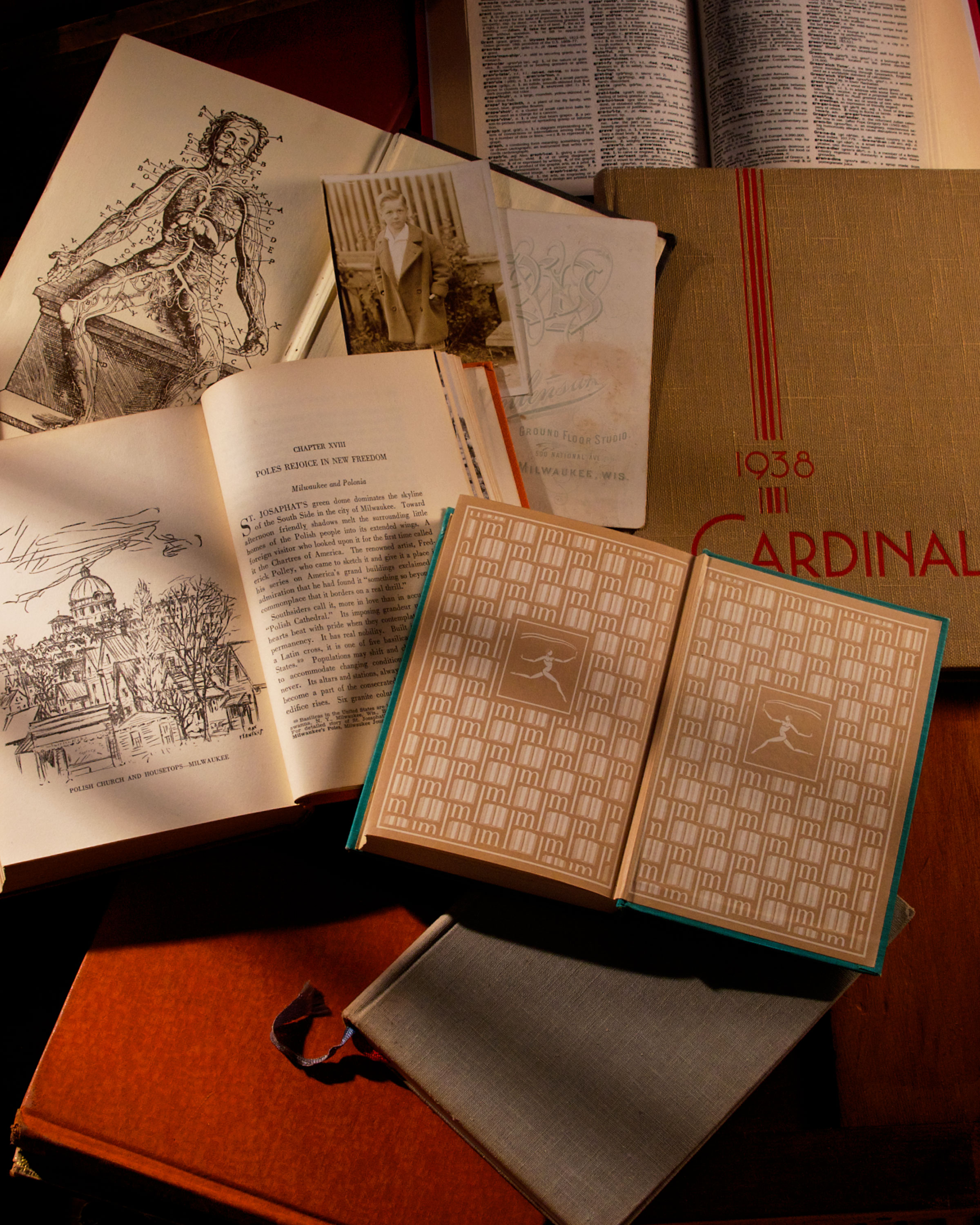 Still Life Photo of a Variety of Vintage Books.