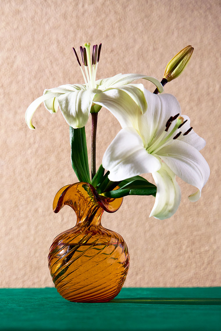 Vintage Vase with Lilies